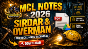 MCL Mining Sirdar & Overman Notes 2026