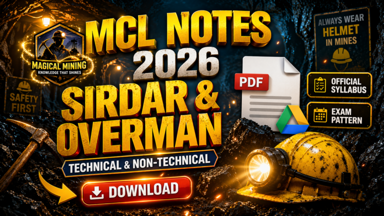 MCL Mining Sirdar & Overman Notes 2026