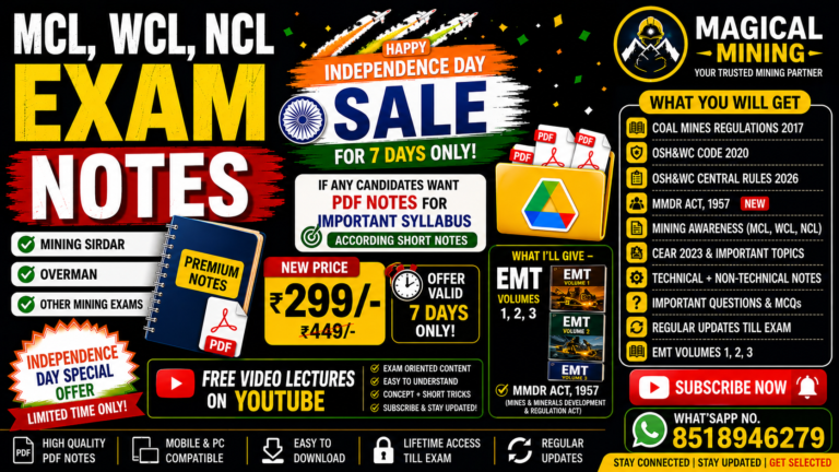 MCL Mining Sirdar & Overman Notes 2026