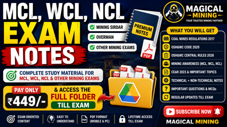 MCL Mining Sirdar & Overman Notes 2026